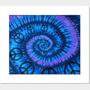 Tie Dye Peace Spiral Posters and Art